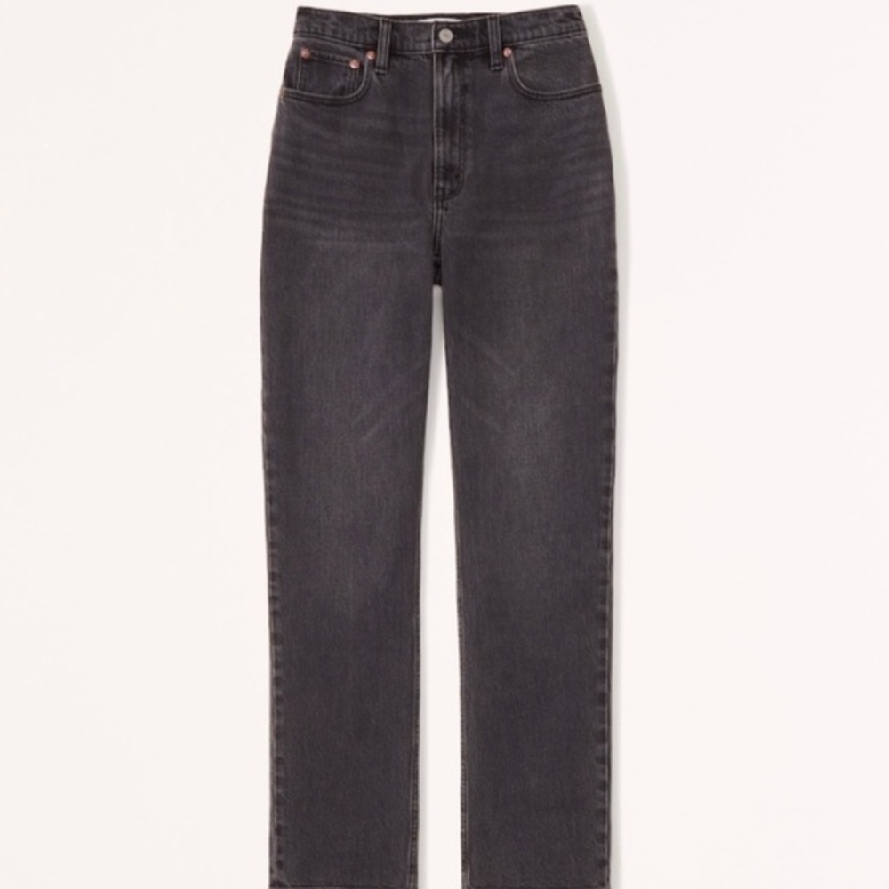 Abercrombie & Fitch The 90s Straight Dark Gray Ultra High Rise Jeans